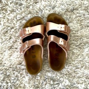 Girls Birkenstocks Size 31 Rose Gold